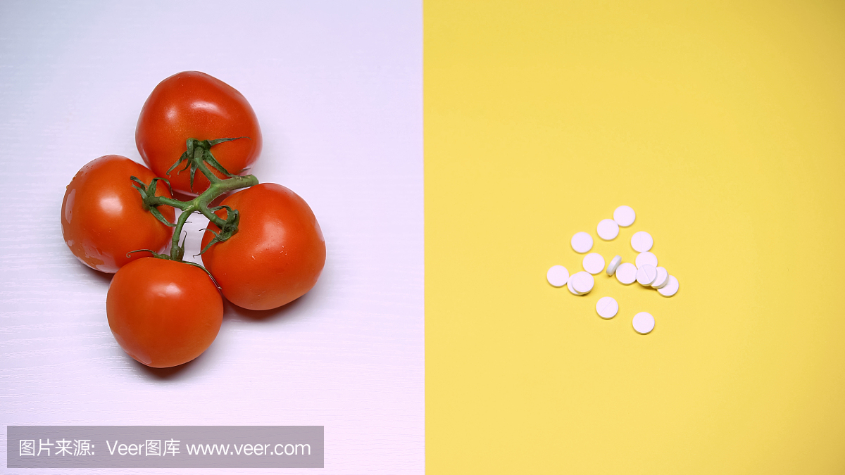西红柿和药丸宏shot,饮食和健康,转基因产品
